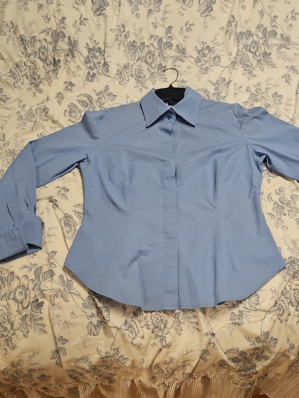 Moda International Light Blue Collared Button-Up Shirt